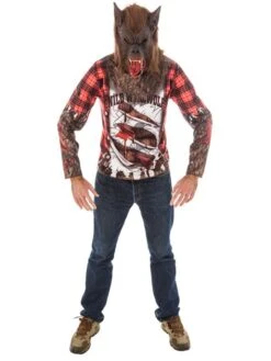 2tlg. Kostüm "Werewolf" In Braun/ Rot