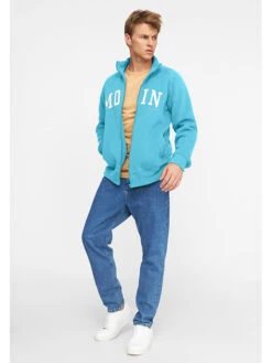 Derbe Sweatjacke In Türkis -ChicWelt Verkaufs-Shop derbe sweatjacke in turkis 3