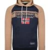 GEOGRAPHICAL NORWAY Hoodie In Dunkelblau/ Beige