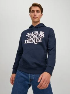 Jack & Jones Hoodie "Rack" In Dunkelblau -ChicWelt Verkaufs-Shop jack and jones hoodie rack in dunkelblau 2