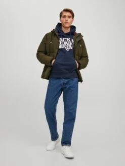 Jack & Jones Hoodie "Rack" In Dunkelblau -ChicWelt Verkaufs-Shop jack and jones hoodie rack in dunkelblau 3