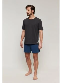 Pyjama In Schwarz/ Dunkelblau