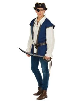 2tlg. Kostüm "Pirat" In Blau/ Beige