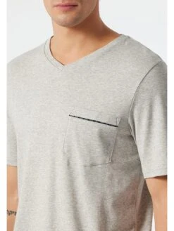 Schiesser Pyjama In Hellgrau/ Dunkelblau -ChicWelt Verkaufs-Shop schiesser pyjama in hellgrau dunkelblau 3