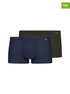 Skiny 2er-Set: Boxershorts In Dunkelblau/ Khaki