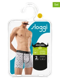 Sloggi 2er-Set: Boxershorts In Schwarz/ Weiß