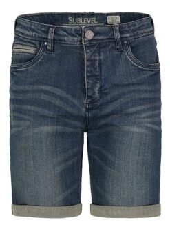 SUBLEVEL Jeans-Bermudas In Dunkelblau