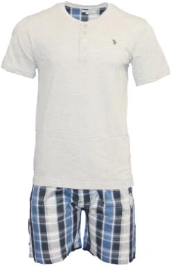 U.S. Polo ASSN. Kurzarm Pyjama In BLAU/GRAU