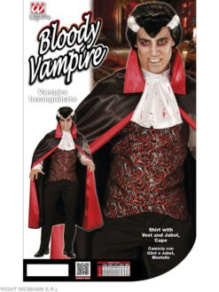 WIDMANN 3tlg. Kostüm "BLOODY VAMPIRE" In Schwarz/ Rot -ChicWelt Verkaufs-Shop widmann 3tlg kostum bloody vampire in schwarz rot 2